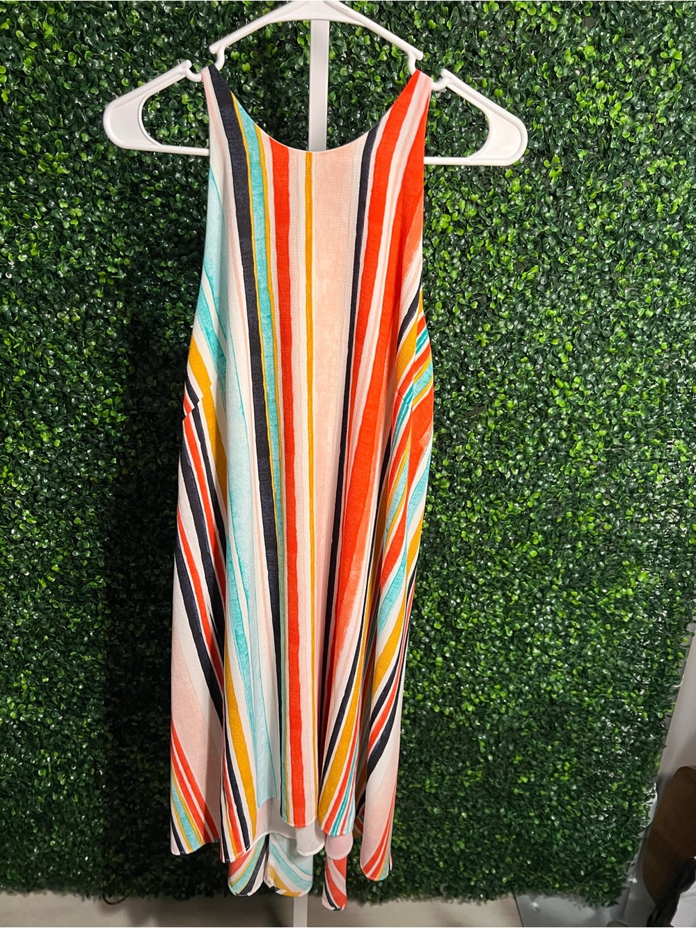 Wildfox Multicolor Striped Halter Maxi Dress - Red, Teal, Yellow, Black, Cream
